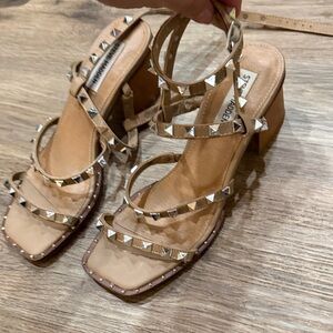 Steve Madden Beige Studded Heels